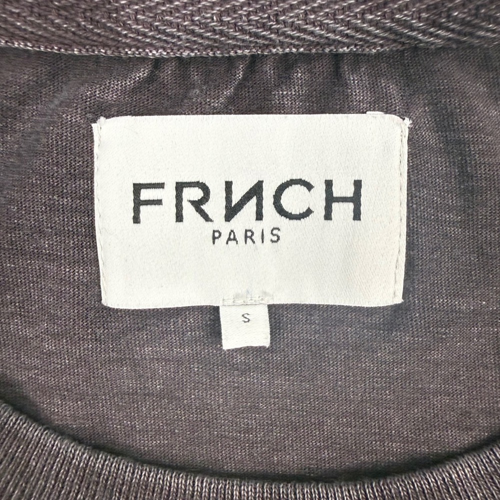 FRNCH Paris Womens Washed Charcoal Graphic Alphabet Grid Cotton T-Shirt Small - Picture 3 of 8